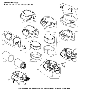 Kt735-3101 Air Intake Diagram and Parts List for KT735-3101  Cub Cadet Lawn Tractor